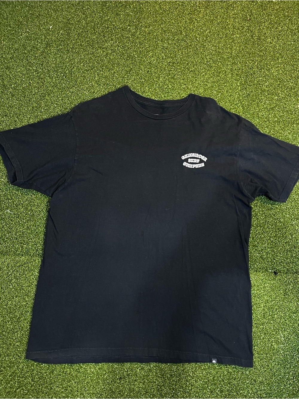 Quiksilver Black Graphic Logo Cotton Crew Neck T-Shirt Men's Size XL